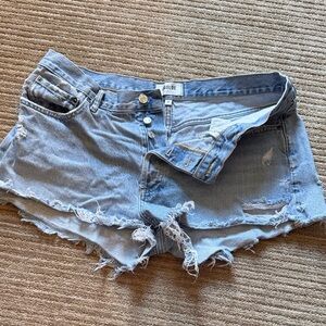 Agolde Light Blue Jean Shorts